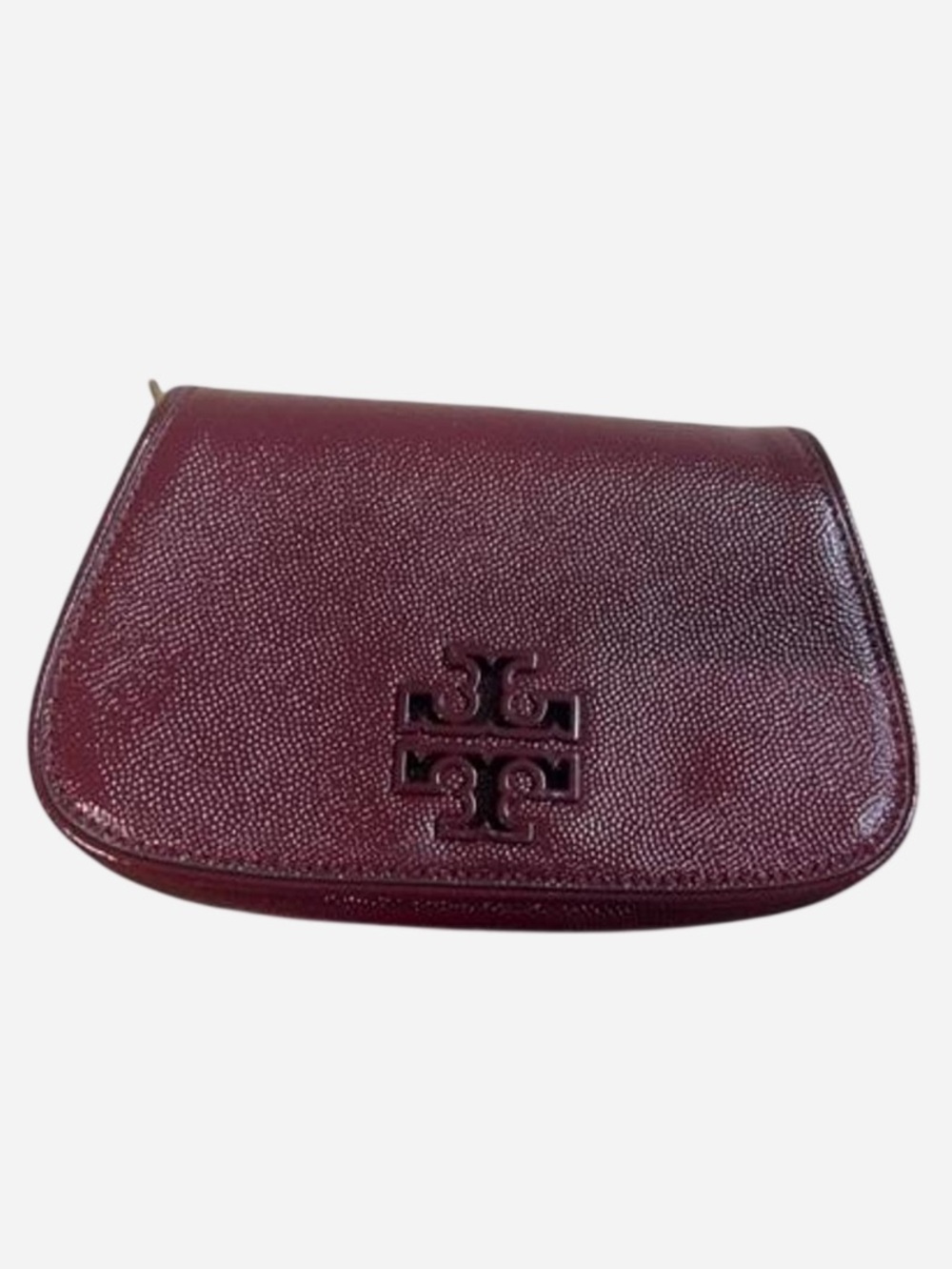 NWOT Tory Burch Burgundy Pebbled Leather Crossbody Bag